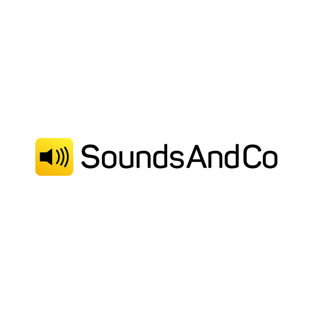 SoundsAndCo.com logo, a brandable .com business name for sale