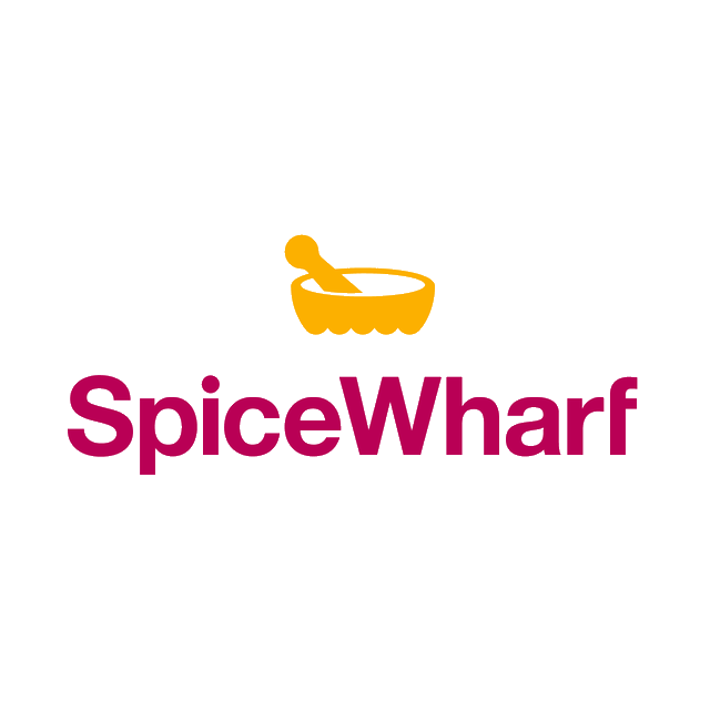 SpiceWharf.com logo, a brandable .com business name for sale