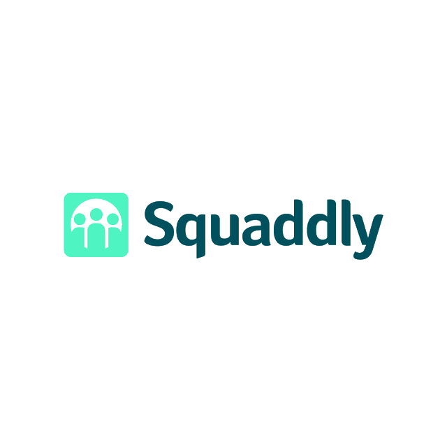 Squaddly.com logo, a brandable .com business name for sale