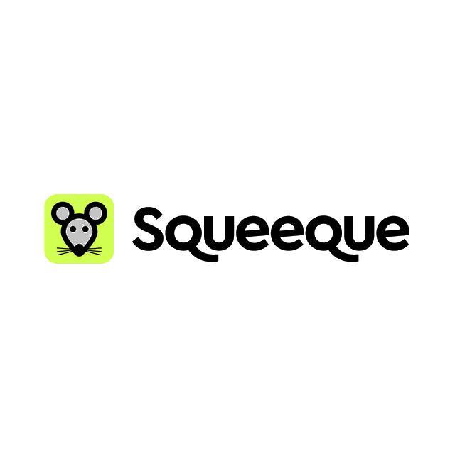 Squeeque.com logo, a brandable .com business name for sale