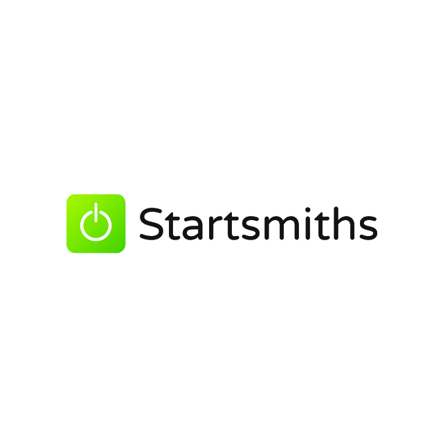 Startsmiths.com logo, a brandable .com business name for sale