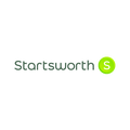 Startsworth.com logo, a brandable .com business name for sale