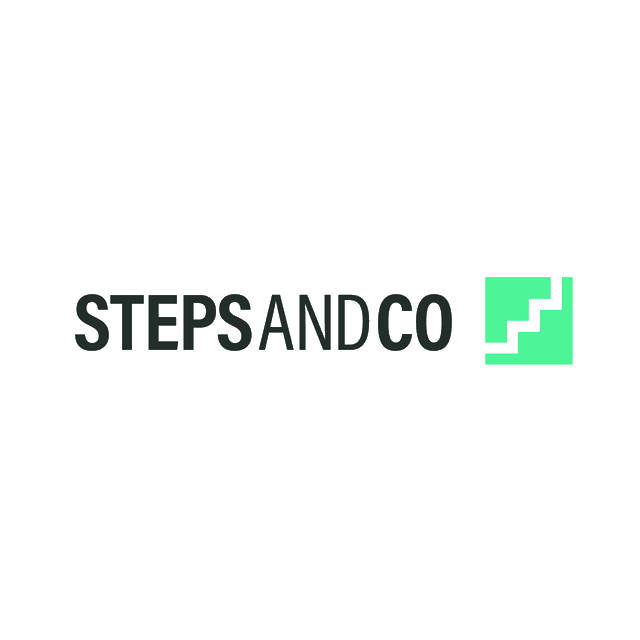 StepsAndCo.com logo, a brandable .com business name for sale