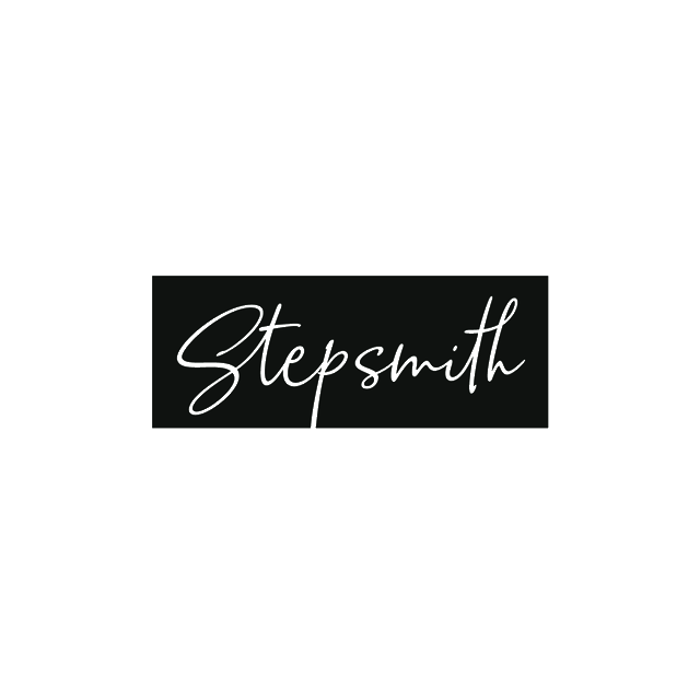 Stepsmith.com logo, a brandable .com business name for sale
