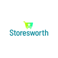 Storesworth.com logo, a brandable .com business name for sale