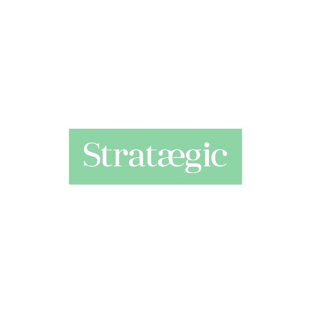 Strataegic.com logo, a brandable .com business name for sale