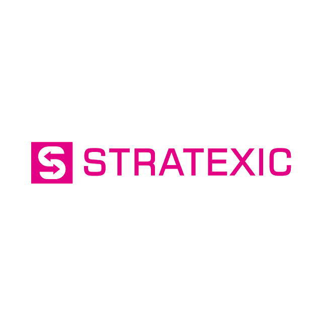 Stratexic.com logo, a brandable .com business name for sale