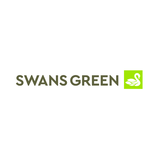 SwansGreen.com logo, a brandable .com business name for sale