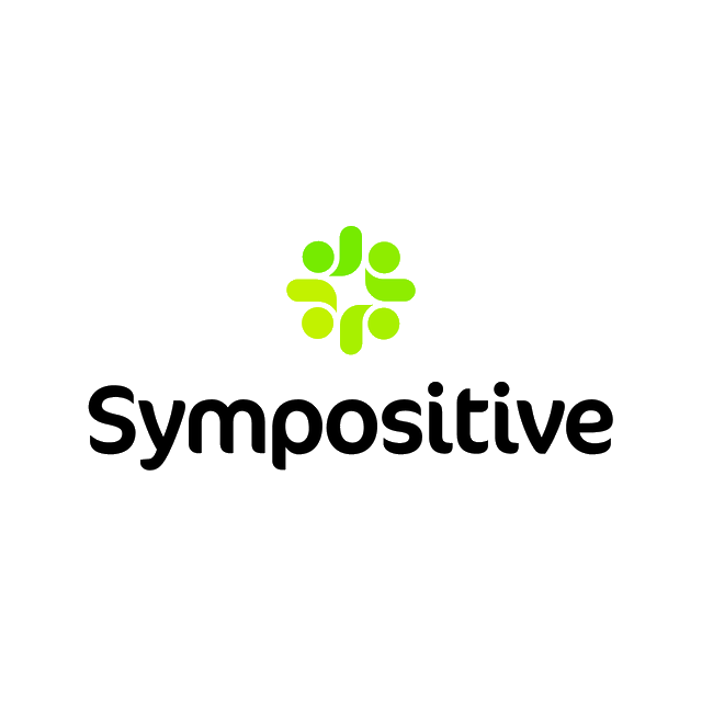 Sympositive.com logo, a brandable .com business name for sale