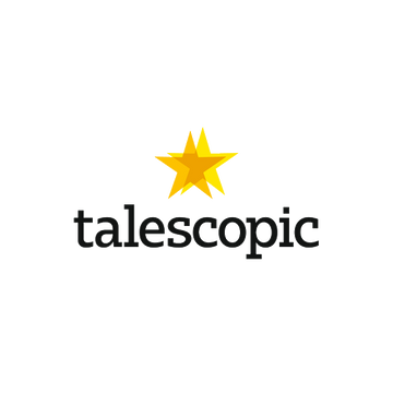Talescopic.com logo, a brandable .com business name for sale