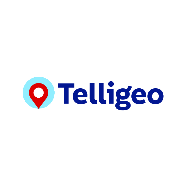 Telligeo.com logo, a brandable .com business name for sale