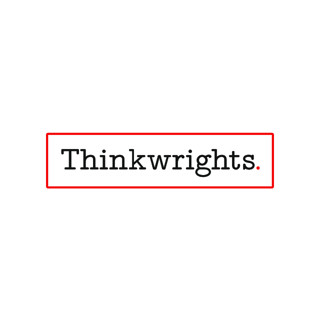 Thinkwrights.com logo, a brandable .com business name for sale