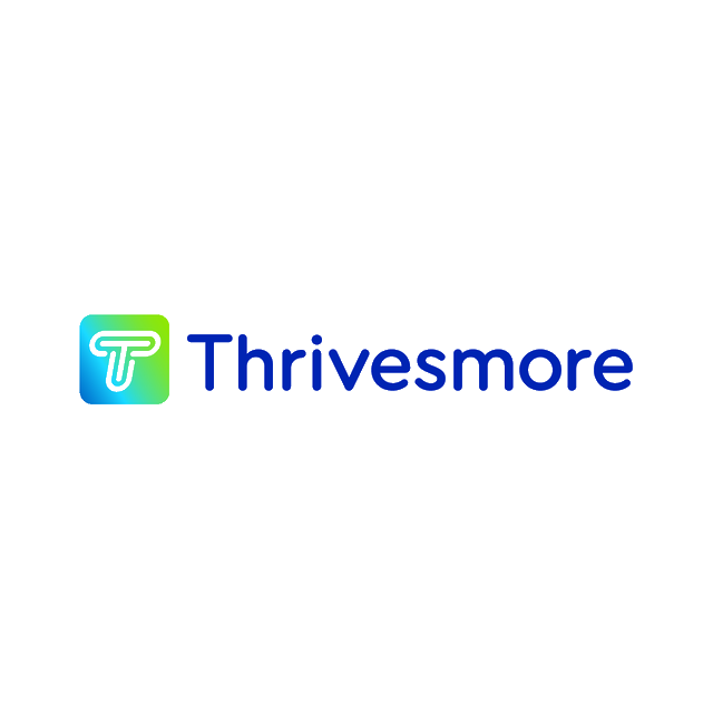 Thrivesmore.com logo, a brandable .com business name for sale