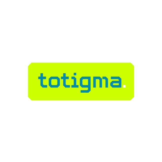 Totigma.com logo, a brandable .com business name for sale