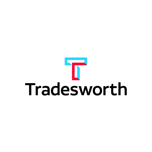 Tradesworth.com logo, a brandable .com business name for sale
