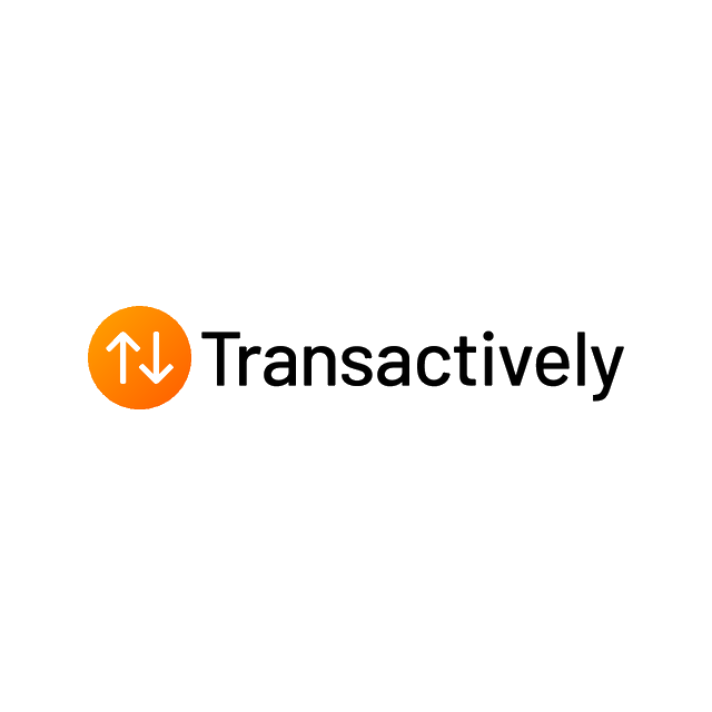 Transactively.com logo, a brandable .com business name for sale