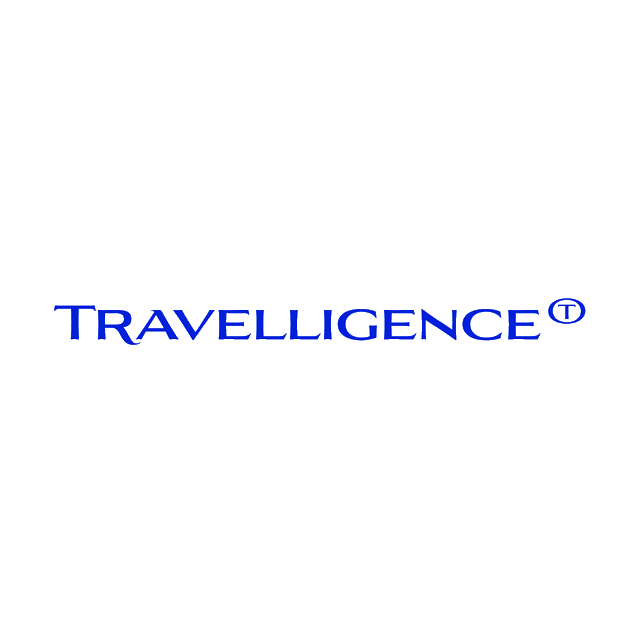 Travelligence.com logo, a brandable .com business name for sale