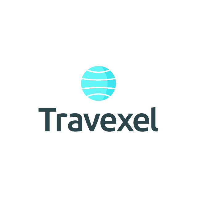 Travexel.com logo, a brandable .com business name for sale