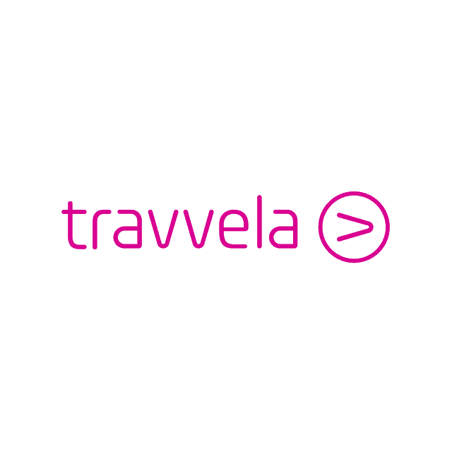 Travvela.com logo, a brandable .com business name for sale