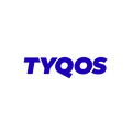 Tyqos.com logo, a brandable .com business name for sale