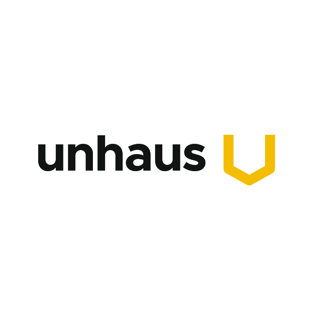 Unhaus.com logo, a brandable .com business name for sale