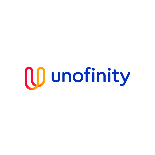 Unofinity.com logo, a brandable .com business name for sale