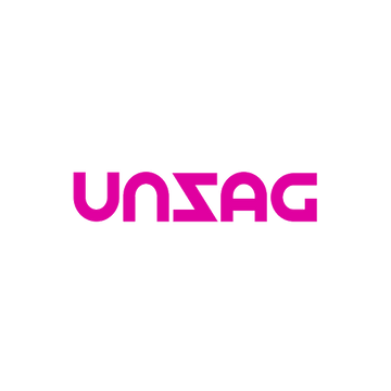 Unzag.com logo, a brandable .com business name for sale