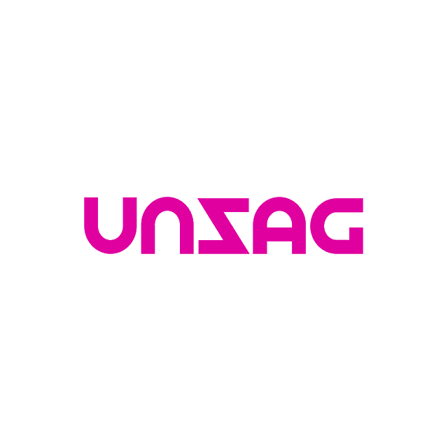 Unzag.com logo, a brandable .com business name for sale