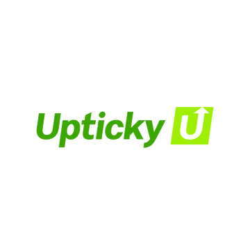 Upticky.com logo, a brandable .com business name for sale