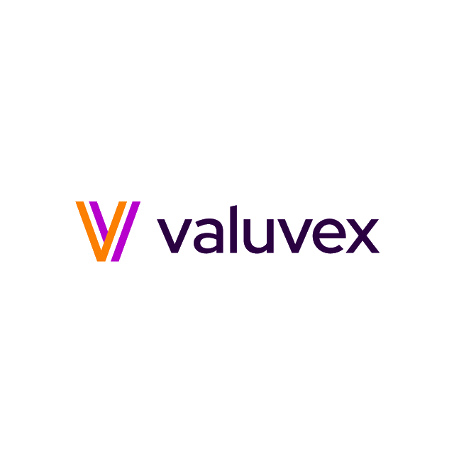 Valuvex.com logo, a brandable .com business name for sale