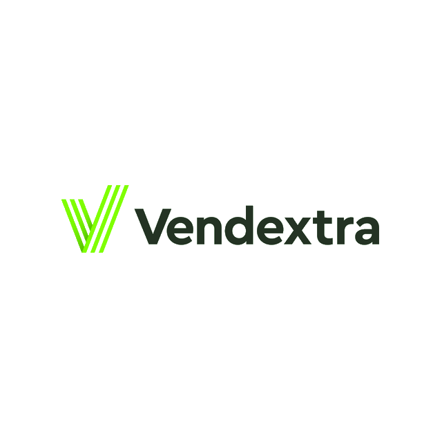 Vendextra.com logo, a brandable .com business name for sale