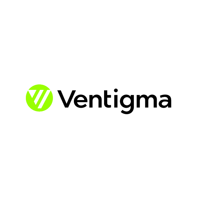 Ventigma.com logo, a brandable .com business name for sale