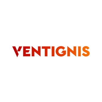 Ventignis.com logo, a brandable .com business name for sale