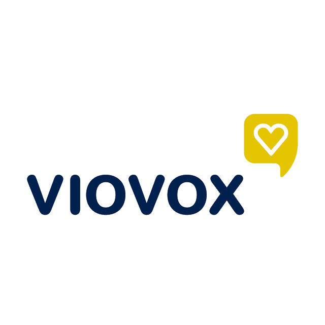 Viovox.com logo, a brandable .com business name for sale