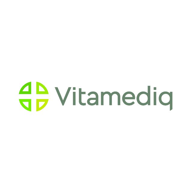 Vitamediq.com logo, a brandable .com business name for sale