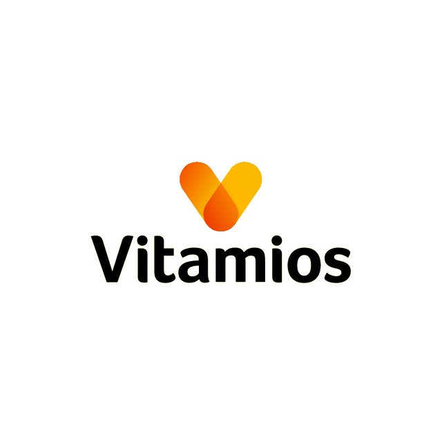 Vitamios.com logo, a brandable .com business name for sale