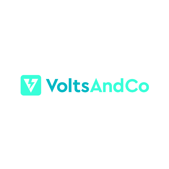 VoltsAndCo.com logo, a brandable .com business name for sale