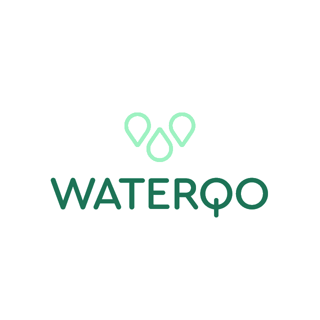 Waterqo.com logo, a brandable .com business name for sale