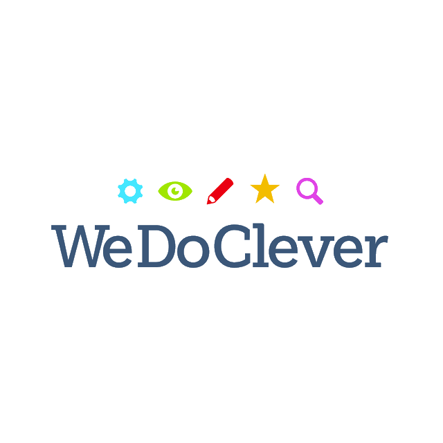 WeDoClever.com logo, a brandable .com business name for sale