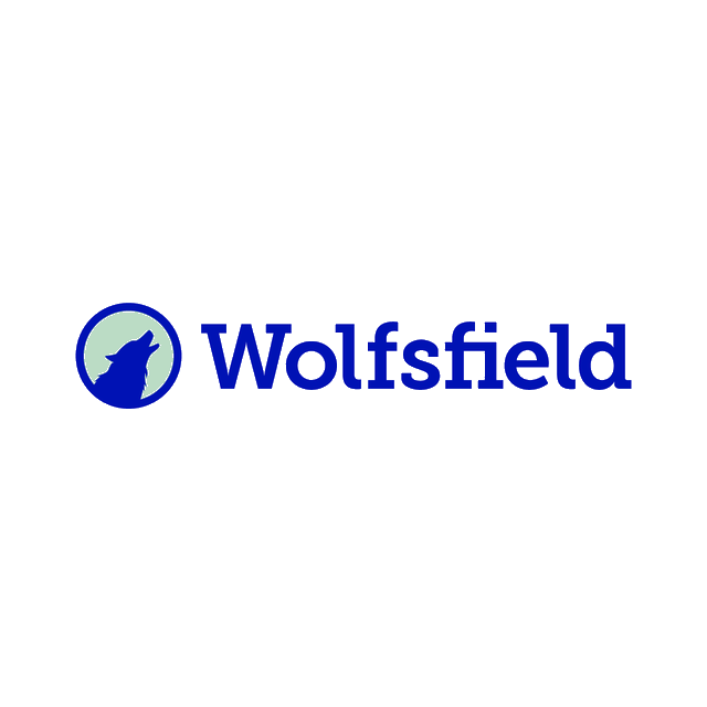 Wolfsfield.com logo, a brandable .com business name for sale
