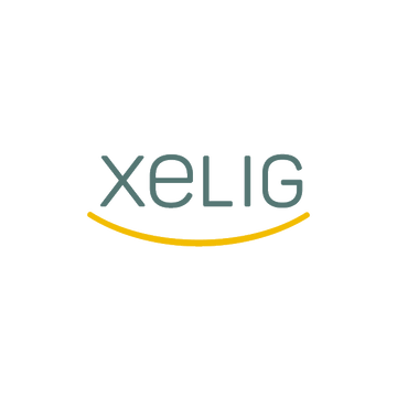 Xelig.com logo, a brandable .com business name for sale