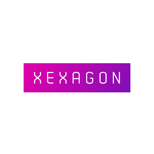 Xexagon.com logo, a brandable .com business name for sale