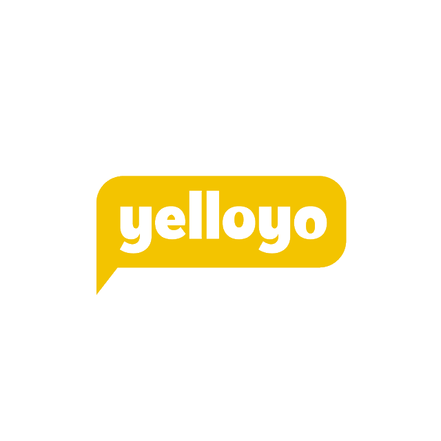 Yelloyo.com logo, a brandable .com business name for sale