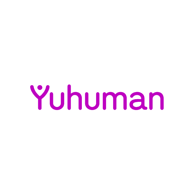Yuhuman.com logo, a brandable .com business name for sale