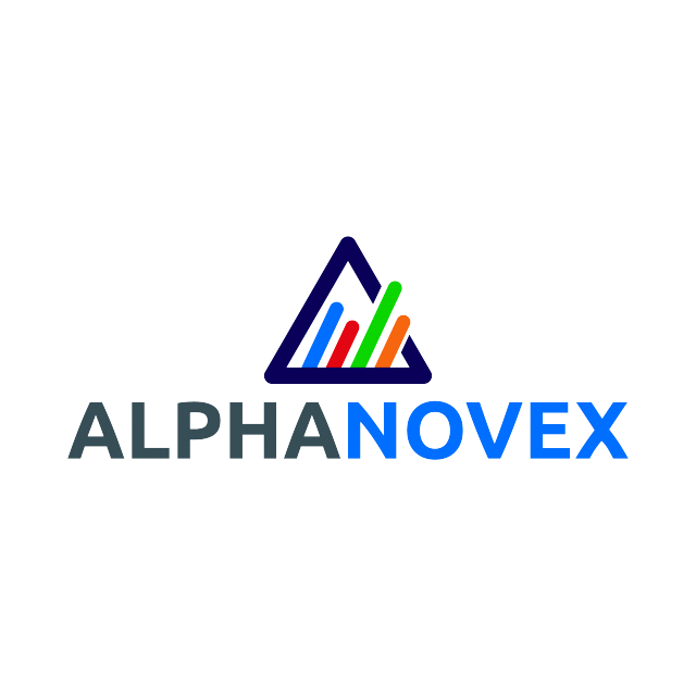 AlphaNovex.com logo, a brandable .com business name for sale