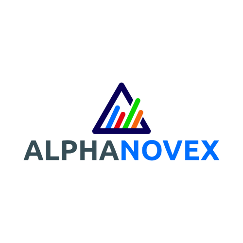 AlphaNovex.com logo, a brandable .com business name for sale
