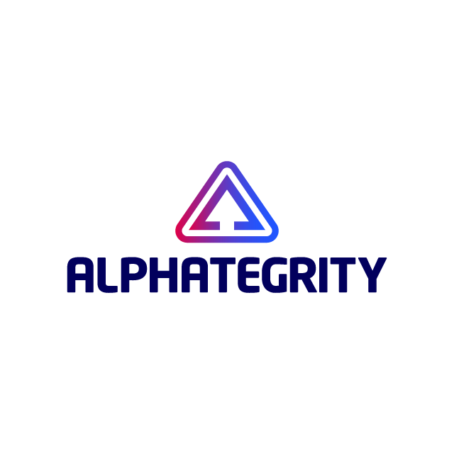 Alphategrity.com logo, a brandable .com business name for sale