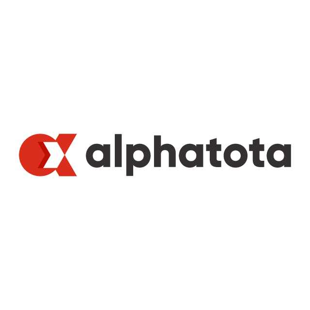 Alphatota.com logo, a brandable .com business name for sale