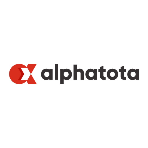 Alphatota.com logo, a brandable .com business name for sale