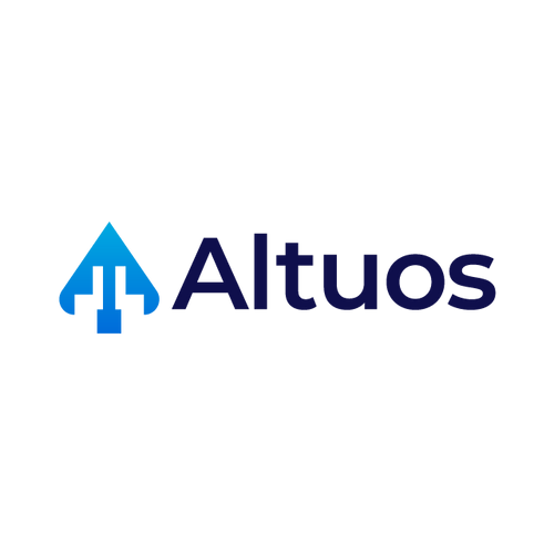 Altuos.com logo, a brandable .com business name for sale